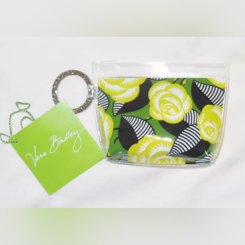 Vera Bradley La Neon Rose Zipidy keychain! NWT! 💚🌹